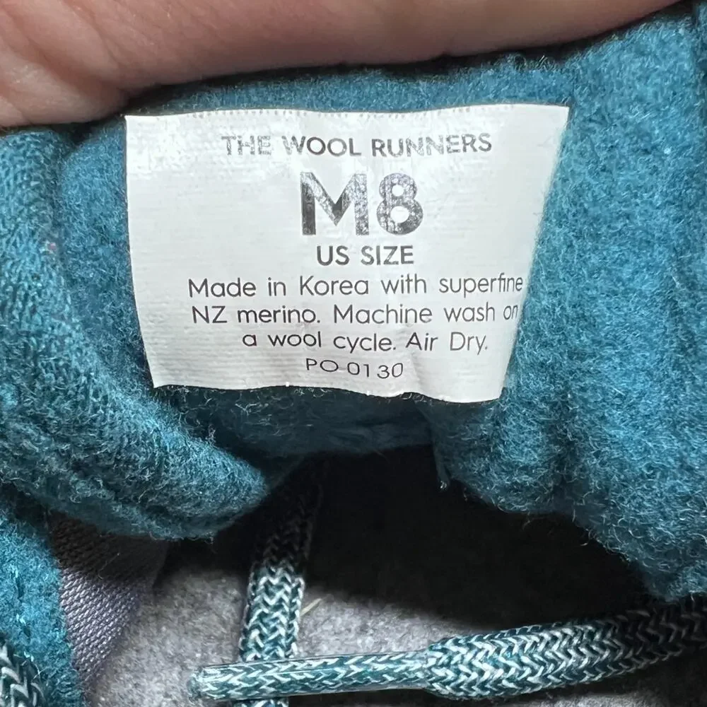 ALLBIRDS The Wool Runnner Men's Sz 8 Thrive Teal Trainers Sneakers Merino Wool